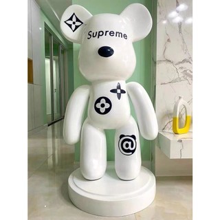 廠直/保固/大型落地擺件/網紅kaws暴力熊大擺件理發店酒吧客廳裝飾潮玩公仔落地玻璃鋼雕塑