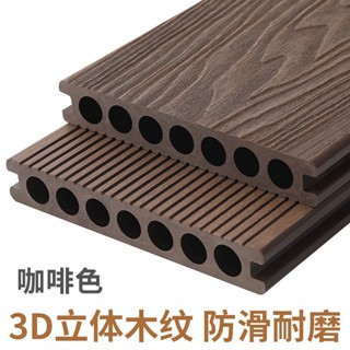 熱銷新品塑木地板戶外木塑室外木紋3D壓花浮雕花園露臺庭院防滑防腐生態木
