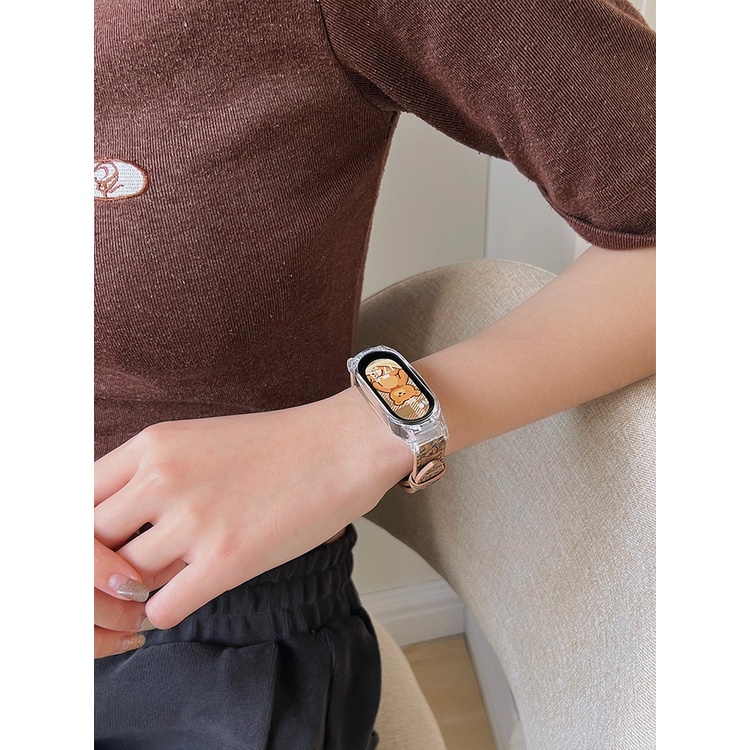 現貨 適用小米手環7錶帶小米3/4/5/6nfc版智能運動腕帶復古創意皮質潮