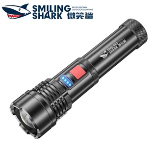 微笑鯊正品 X72 P70手電筒強光led 超亮 USB充電手電筒 5檔 可調焦 18650 防水戶外露營登山應急照明