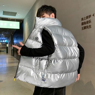 免運實拍👍 羽絨背心 馬甲 鋪棉背心 無袖外套 背心男 保暖背心 羽絨棉馬甲男士秋冬季新款潮流亮面坎肩外穿痞帥春秋背心