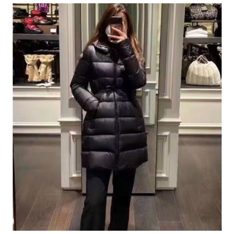 moncler bannec 黑色 1號 厚款長版連帽修身羽絨外套 九成新 二手正品