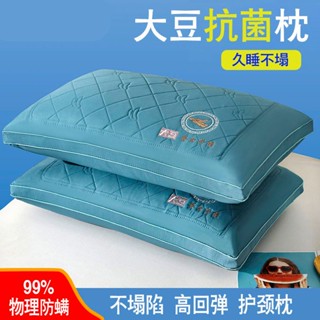 獨立筒枕 酒店枕頭 水洗型枕 抗菌防蟎舒適型 頸椎助眠枕抗菌防蟎大豆纖維枕頭枕芯一對裝單人一隻家用護頸椎助睡眠枕頭芯