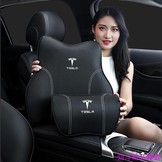 精品特惠🍄特斯拉車標tesla model3 model 3 model x s y頭枕車用頸枕靠枕護腰汽車枕頭腰靠套