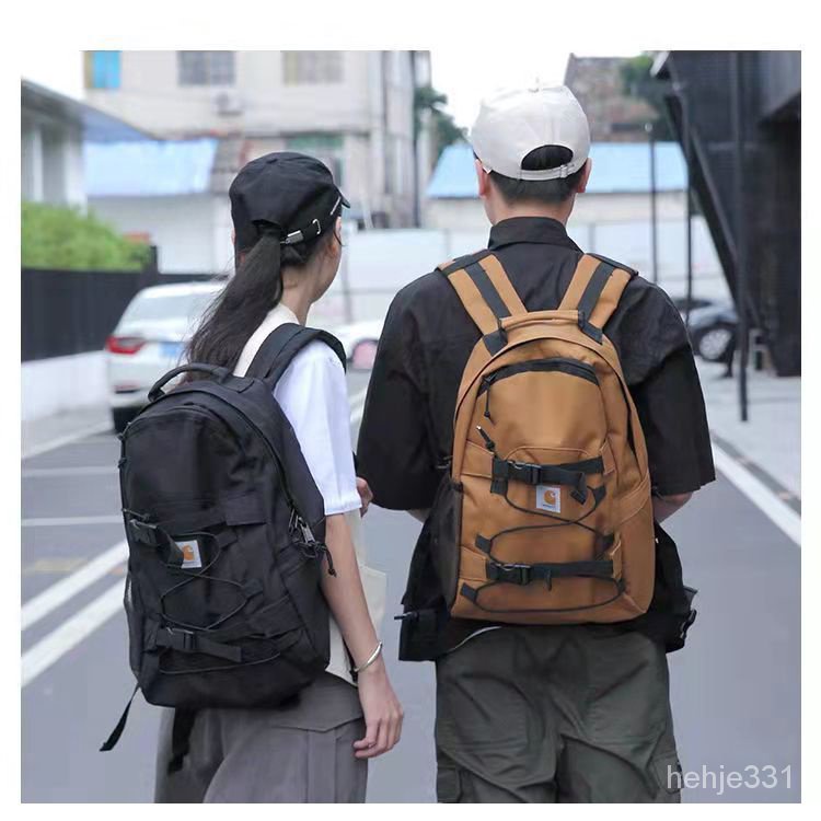 （公司貨）新款Carhartt TRADE BACKPACK卡哈特休閒運動雙肩包 男女後背包電腦背包 工裝抽繩旅行包