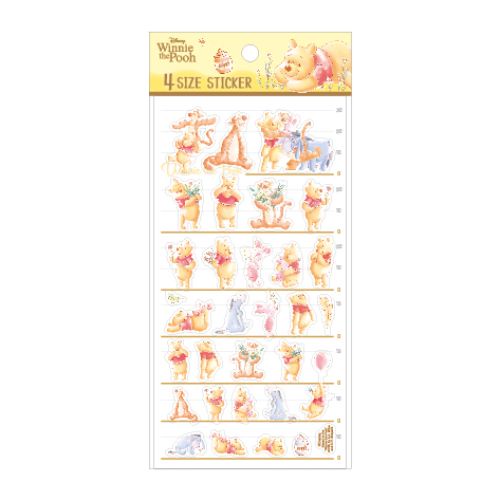 迪士尼Disney 透明貼紙4SIZE-維尼 墊腳石購物網