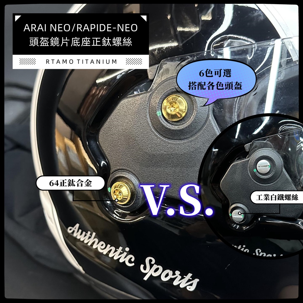 RTAMO | 頭盔改裝鏡片底座螺絲套組 Arai Neo/Rapide Neo專用