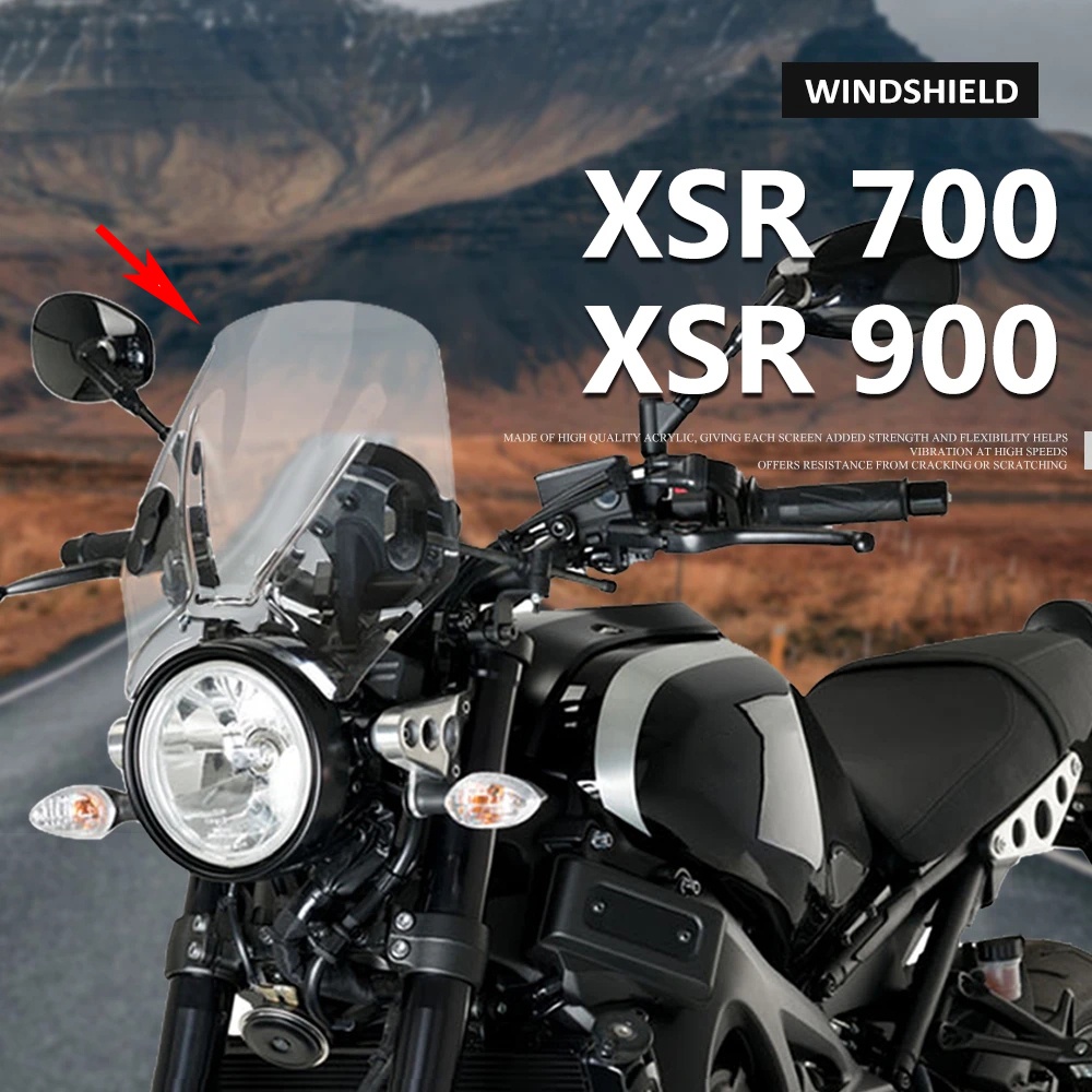 摩托車配件擋風玻璃擋風板帶支架適用於 YAMAHA xsr 900 xsr 700 xsr900 xsr900 xsr7
