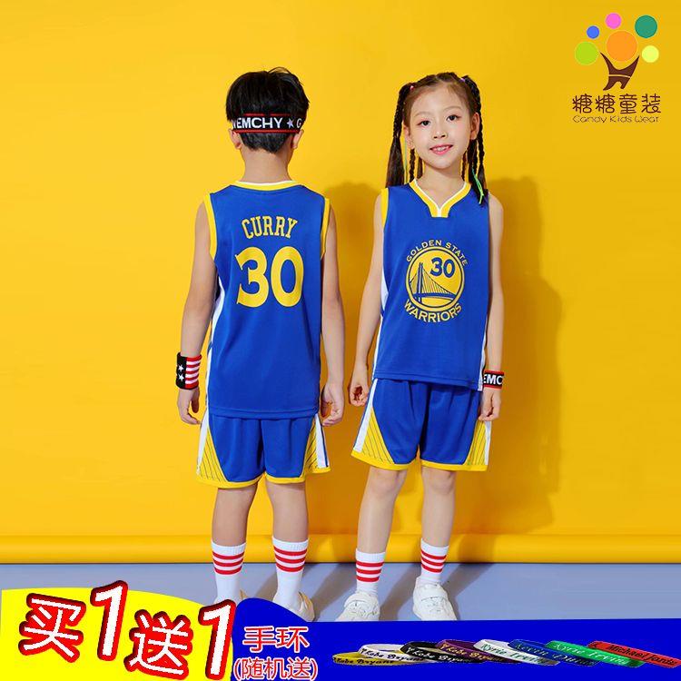 兒童籃球服 運動服 勇士庫里30號兒童籃球服套裝夏季男女童幼兒園小學生速干運動背心