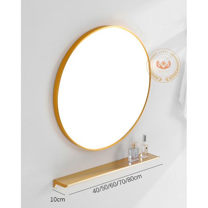 免打孔浴室鏡子貼牆自粘玻璃壁掛廁所衛生間梳妝化妝帶置物架圓鏡