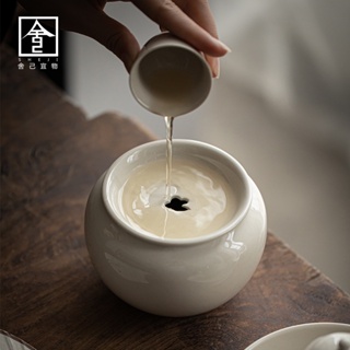 草木灰 大號茶洗 復古 茶渣桶 水盂 陶瓷 建水 茶杯 茶道配件