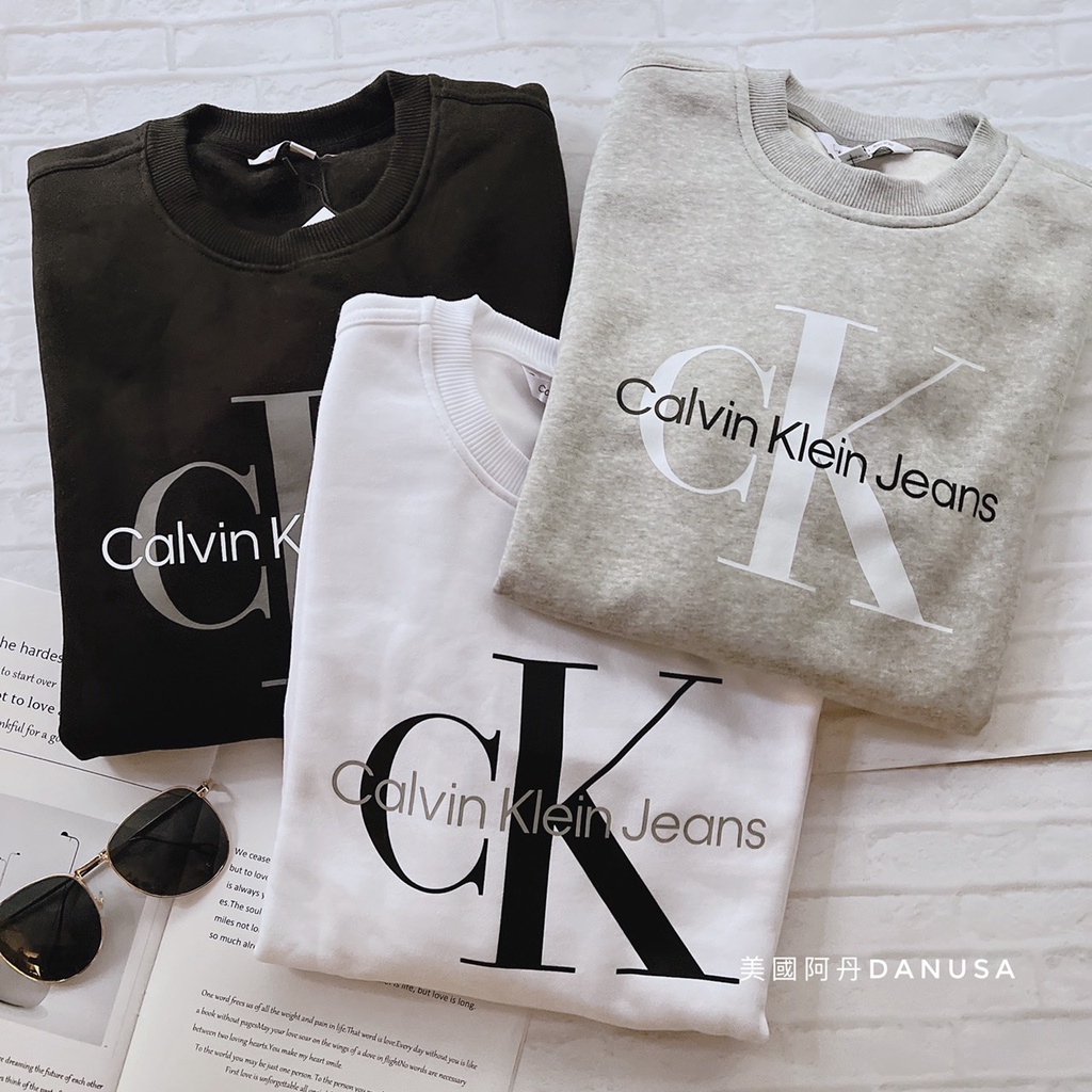 『美國阿丹』CK Calvin Klein Jeans 美規  男女可穿 CK 棉質大學T 長袖 保暖 內刷毛