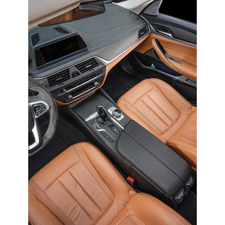 BMW 寶馬 新5系黑木紋內飾525/530li改裝中控面板配件五系裝飾用品大全