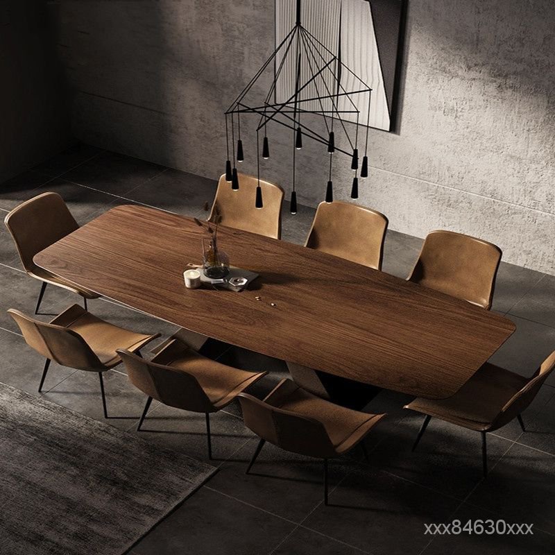 會議桌 辦公桌 北歐簡約大型實木長桌個性辦公會議桌商業洽談工作臺現代傢用餐桌