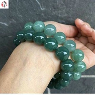 玉石手鍊 翡翠散珠油青冰糯種冰油玉珠子手鏈