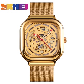 SKMEI 男士自動機械手錶 防水 男士 運動手錶 不銹鋼 鏤空設計 精品錶 不鏽鋼手錶 機械錶9184