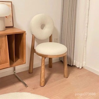 免運 ins北歐實木餐椅傢用餐椅臥室化妝椅設計師梳妝凳網紅休閒靠背椅 餐桌椅 實木餐椅 北歐風椅子 全實木餐椅 木頭椅