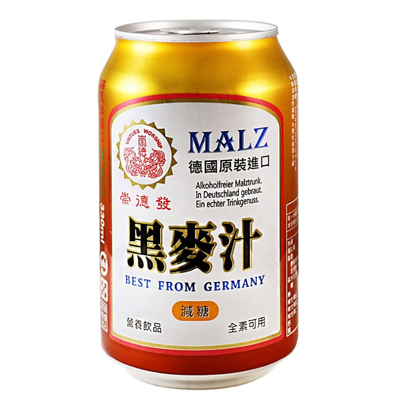 崇德發 減糖黑麥汁 330ml x 6【家樂福】