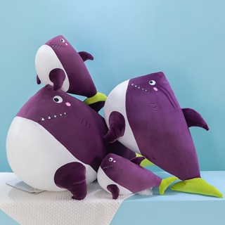 鯊魚寶寶玩具 babyshark毛絨玩具鯊紫創意毛絨玩具大頭鯊魚公仔呆萌玩偶床上柔軟抱枕搞怪生日禮物