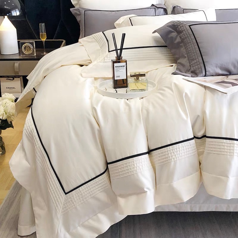 免運 4色/歐美高端典雅100支長絨貢緞純棉床包組 素色床單被套枕套 ikea床墊尺寸 專櫃品質 雙人床包