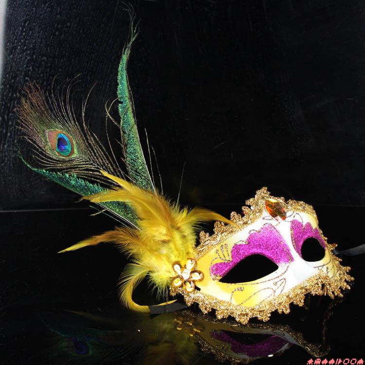 千面女王❁´◡`❁萬圣節威尼斯派對舞會化妝舞會面具走秀面具孔雀羽毛面具