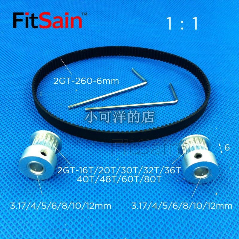 上新\\FitSain-2GT帶寬6同步輪齒輪皮帶輪1:1橡膠帶皮帶傳動帶發電機小可洋的店