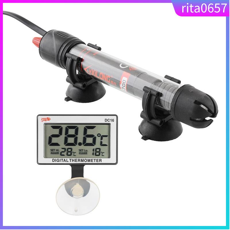 Aquarium Heater Kit with LCD Digital Thermometer Fish Tank H