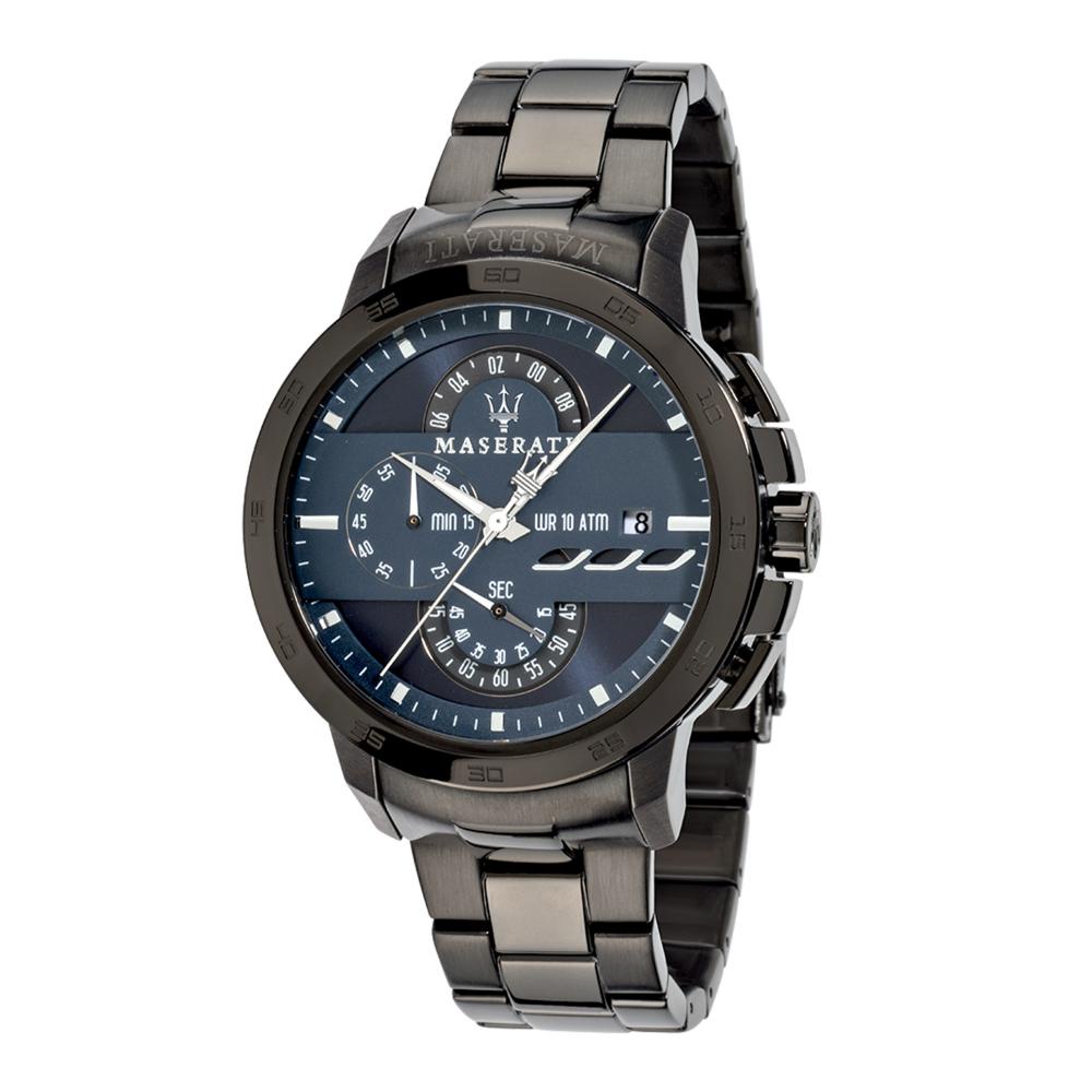 【2年國際保修】瑪莎拉蒂 Ingegno 系列45mm 藍色錶盤男士石英腕錶- R8873619001 -(日本機芯)