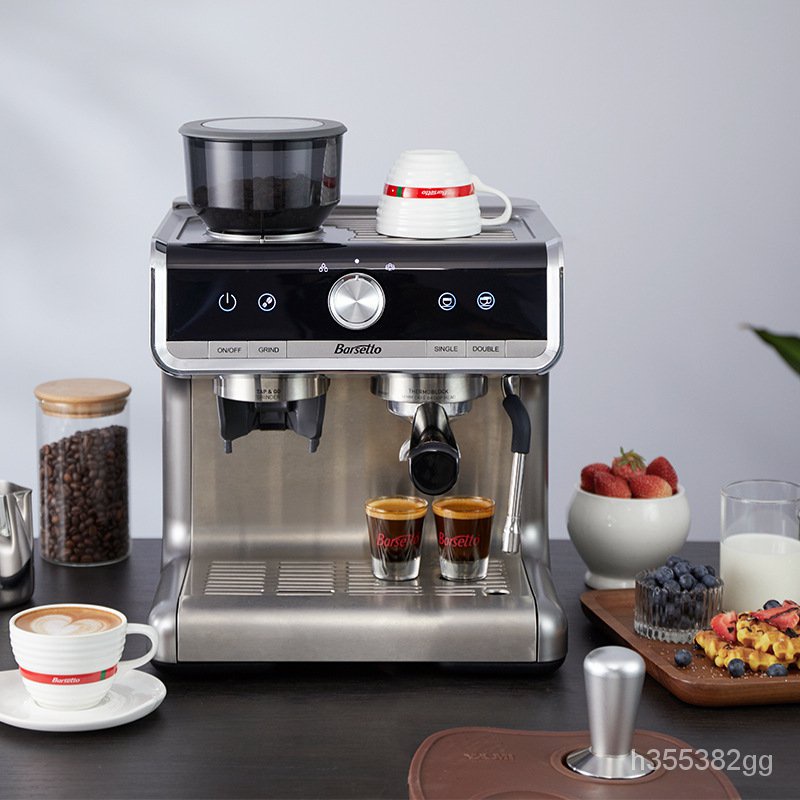 馬剋西姆咖啡機 Barsetto百勝圖傢用小型研磨一體半自動咖啡機臺灣發貨 EWTC