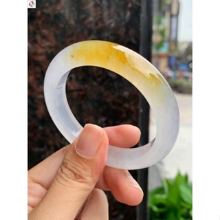 玉石手鐲 翡翠手鐲 冰種黃翡翠手鐲少女正圈圓款橘黃色老坑翡翠玉手鐲子送禮