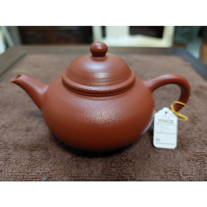 全新 05紅土手拉胚茶壺 早期台灣陶藝師傅製造 泡茶器具皿