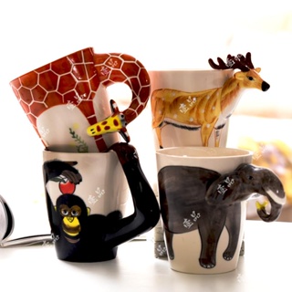 3D立體動物馬克杯大容量手繪陶瓷喝水杯可愛創意個性牛奶咖啡杯子 壹品