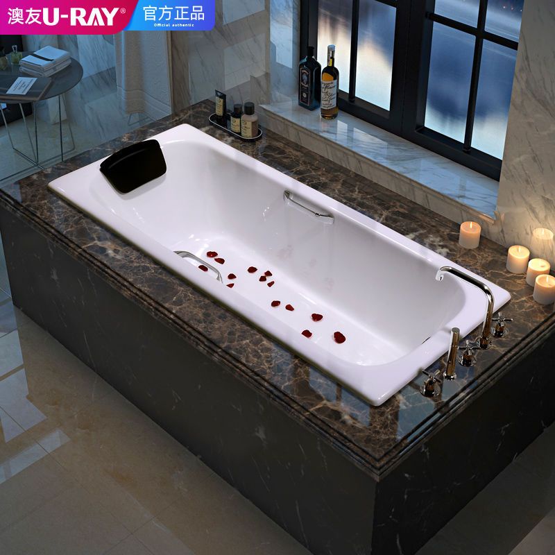 批發價 3個起賣 可開票 澳友鑄鐵搪瓷小戶型浴缸嵌入式12-1.7米家用成人日式衛生間大浴池yc6666888
