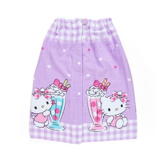 【現貨】小禮堂 Hello Kitty 兒童抗UV棉質浴裙 60cm (紫聖代 炎夏企劃)