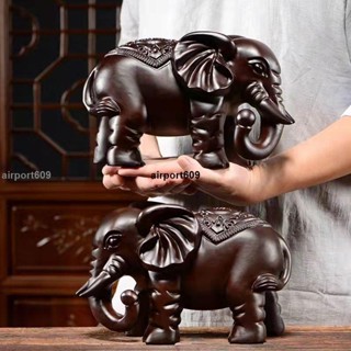 【破損包賠】大象擺件招財擺飾黑檀花梨木雕風水象桌面擺設實木雕刻手工藝術品客廳玄關酒櫃電視櫃鞋櫃裝飾
