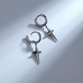🌿SUN-飾品 | 耳環 | 純銀新款男女情侶簡約遠星十字耳釘 925銀耳環飾品 送女友禮物