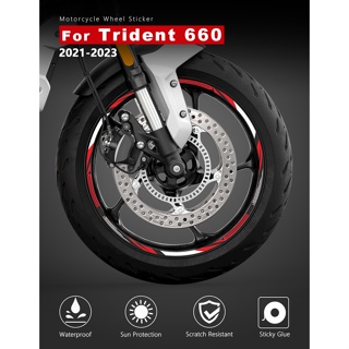 適用凱旋 Trident660 Trident 660 21-23年 摩托車輪轂貼紙 車輪貼 防水車輪輞條裝飾貼花