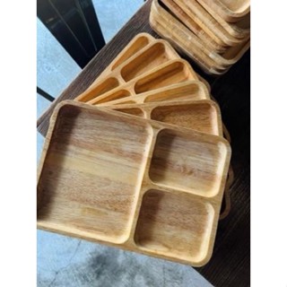 臺灣製丨Just Home丨品牌-橡膠木 三分隔 #木餐盤 30cm 臺中北區 ins 定食＿月子中心＿民宿