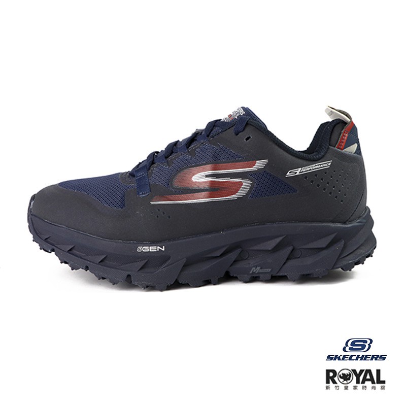 Skechers Go Run 深藍色 網布 全天候 休閒運動鞋 男款NO.B0665【新竹皇家 55246NVRRD】