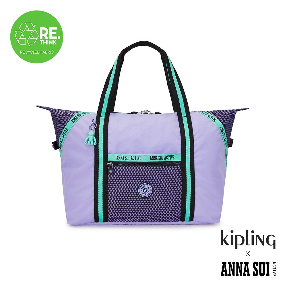 Kipling x ANNA SUI ACTIVE 網眼拼接樂活紫手提側背包-ART M