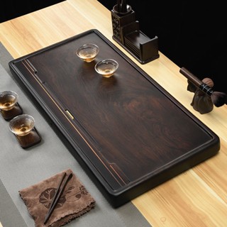 【茶盤茶具 託盤 實木 功夫茶具】林兜 黑檀木茶盤 烏檀整塊實木原木茶臺海花梨茶具家用大小號簡約cck1030107