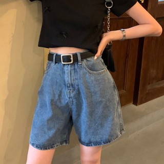 【JODIES】S-2XL 2色 高腰牛仔短褲女 夏新款ins寬鬆顯瘦a字褲 五分褲 直筒闊腿褲 休閑中褲子 女生短褲