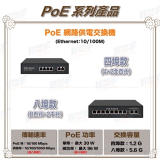 <台灣現貨 快速出貨>百兆/千兆款_4埠/8埠 PoE Switch 乙太網路交換器 Switch 網路供電交換器