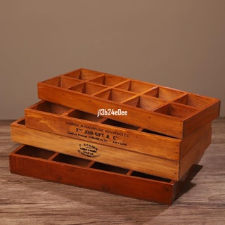 ✔髮簪收納盒✔ zakka復古木質桌面 收納盒 多功能雜物分格木盒子家居用首飾整理盒 J1