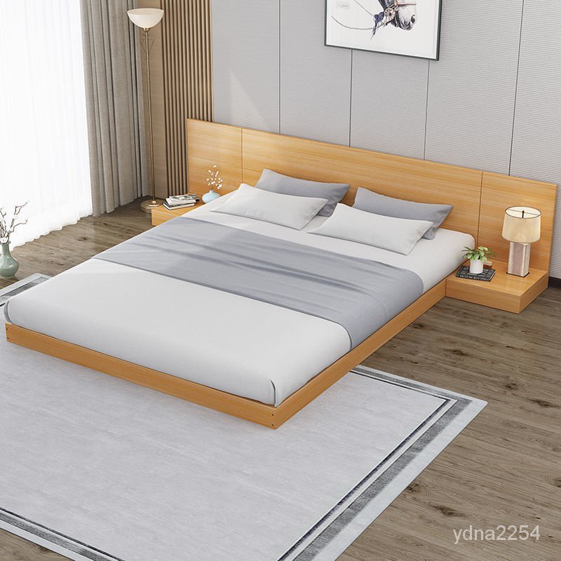 【King&amp;Queen】山姆傢具榻榻米床架日式矮床鬆木實木床1.8床架 雙人床架 單人床架 雙人床 高架床 掀床 臥室床