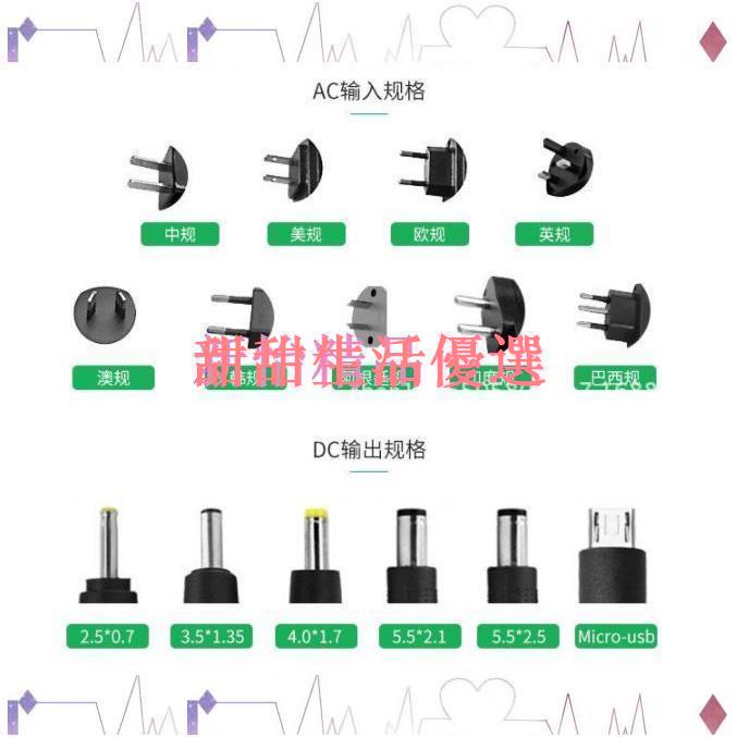 【零售】1個 變壓器 AC100-240V 9V 0.5A 0.6A 1A 1.5A 2A 1米/2米 電源適配器新怡精