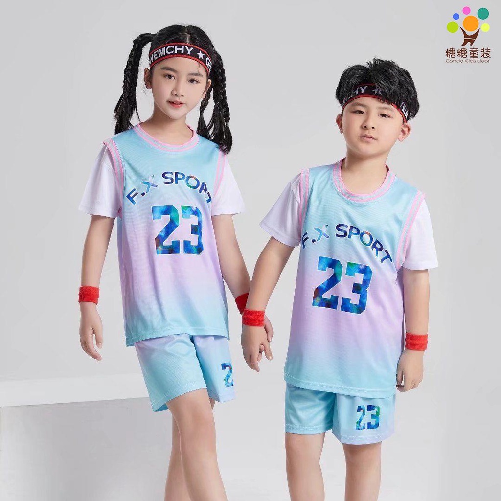 兒童籃球服 運動服 籃球服休閑小童中童兒童大童運動服女孩速干小學兒童籃球服套裝