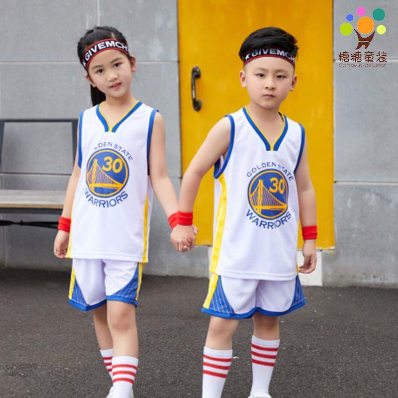 兒童籃球服 運動服 兒童籃球服套裝男童秋冬季四件套KL球衣30號長袖小學生運動球服