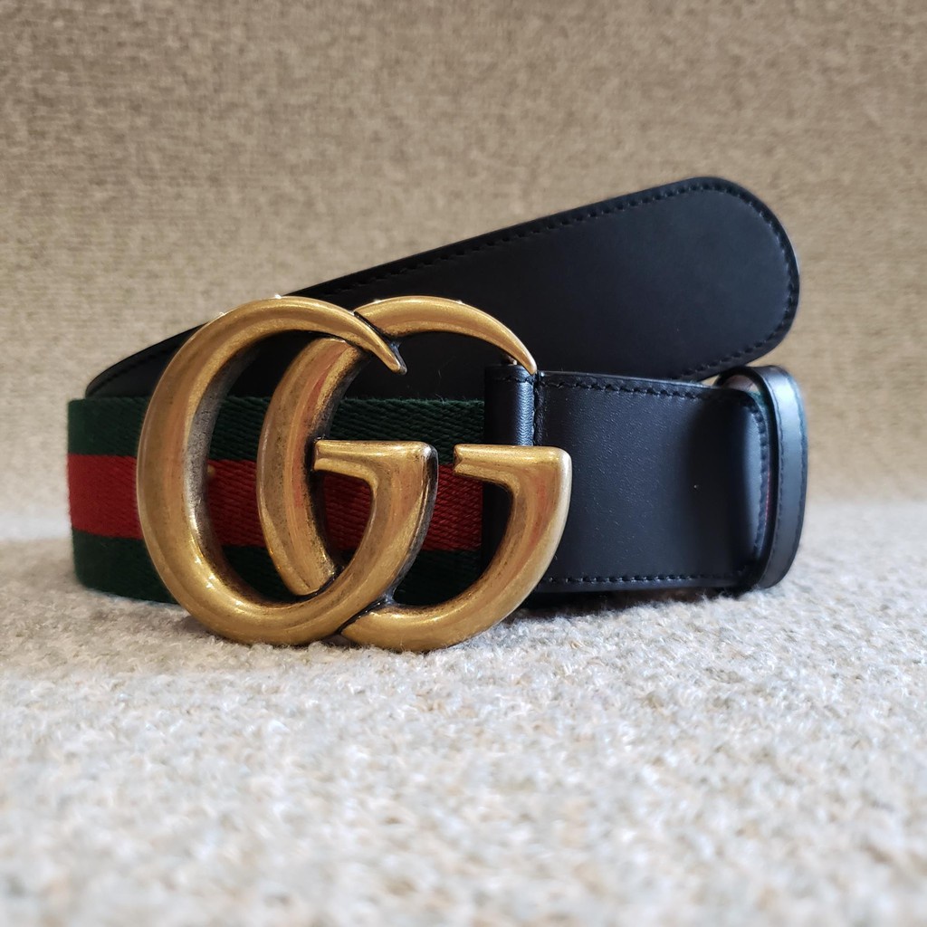 艾琳二手 Gucci 409416 GG Web 小牛皮腰帶 85cm 有現貨