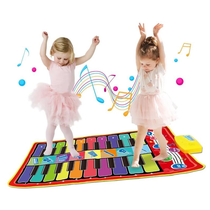 兒童超大號雙排鋼琴音樂毯 多功能寶寶卡通動物觸摸毯遊戲墊 早教啟蒙樂器 音樂益智玩具 跳舞毯 女孩生日禮物 現貨